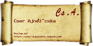 Cser Ajnácska névjegykártya
